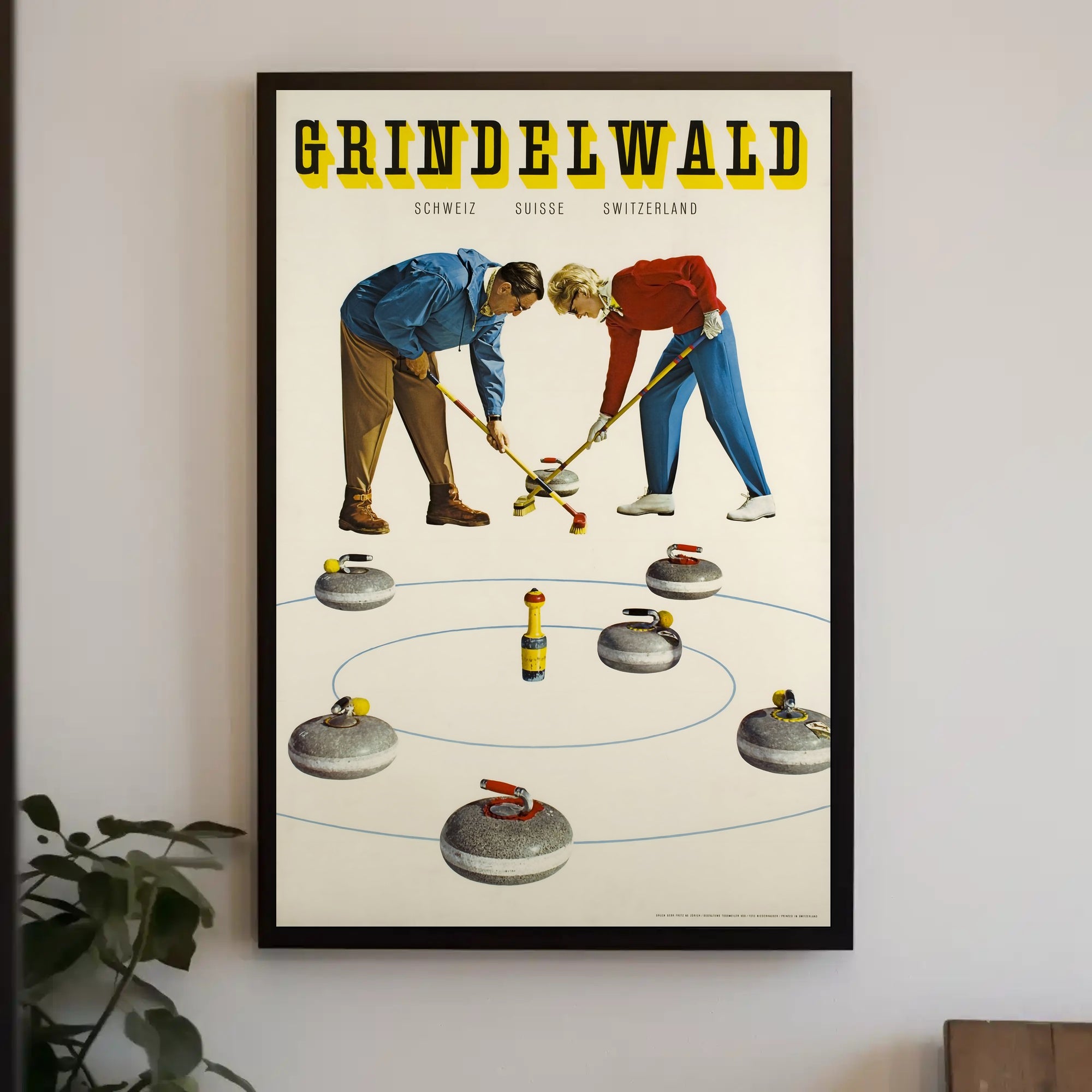 Grindelwald Curling Poster PosterGoat