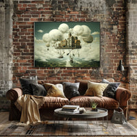 Floating Castle in Mid-Air Fantasy or Mythology Poster