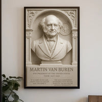 Martin Van Buren Bust Vintage Historical Presidential Poster
