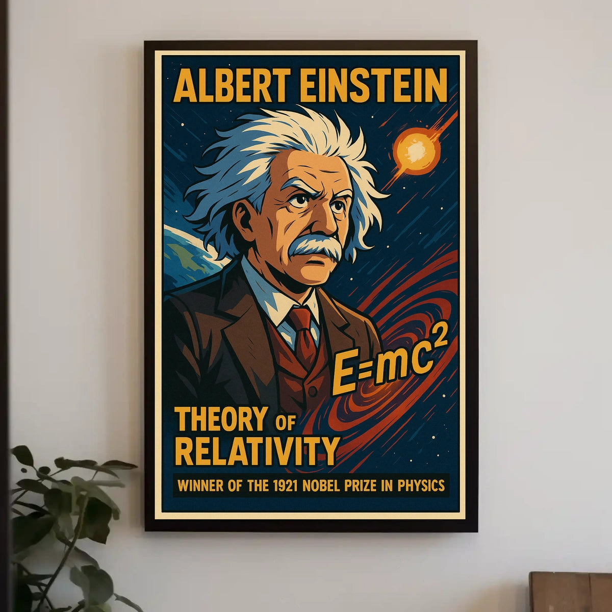 Einstein Relativity Vintage Educational Science Poster
