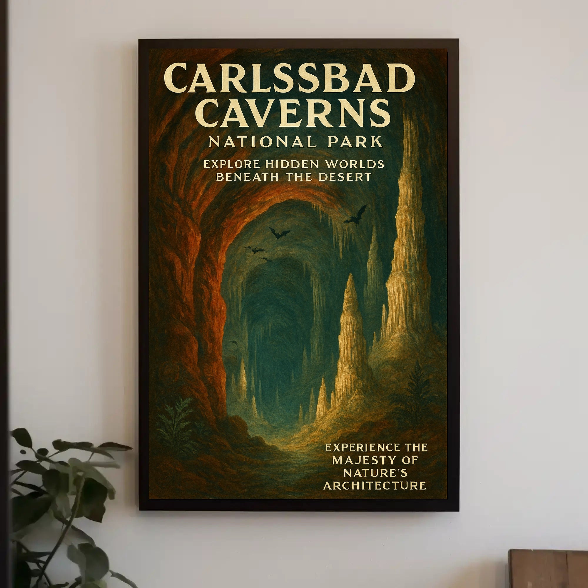Carlsbad Caverns Vintage National Park Poster