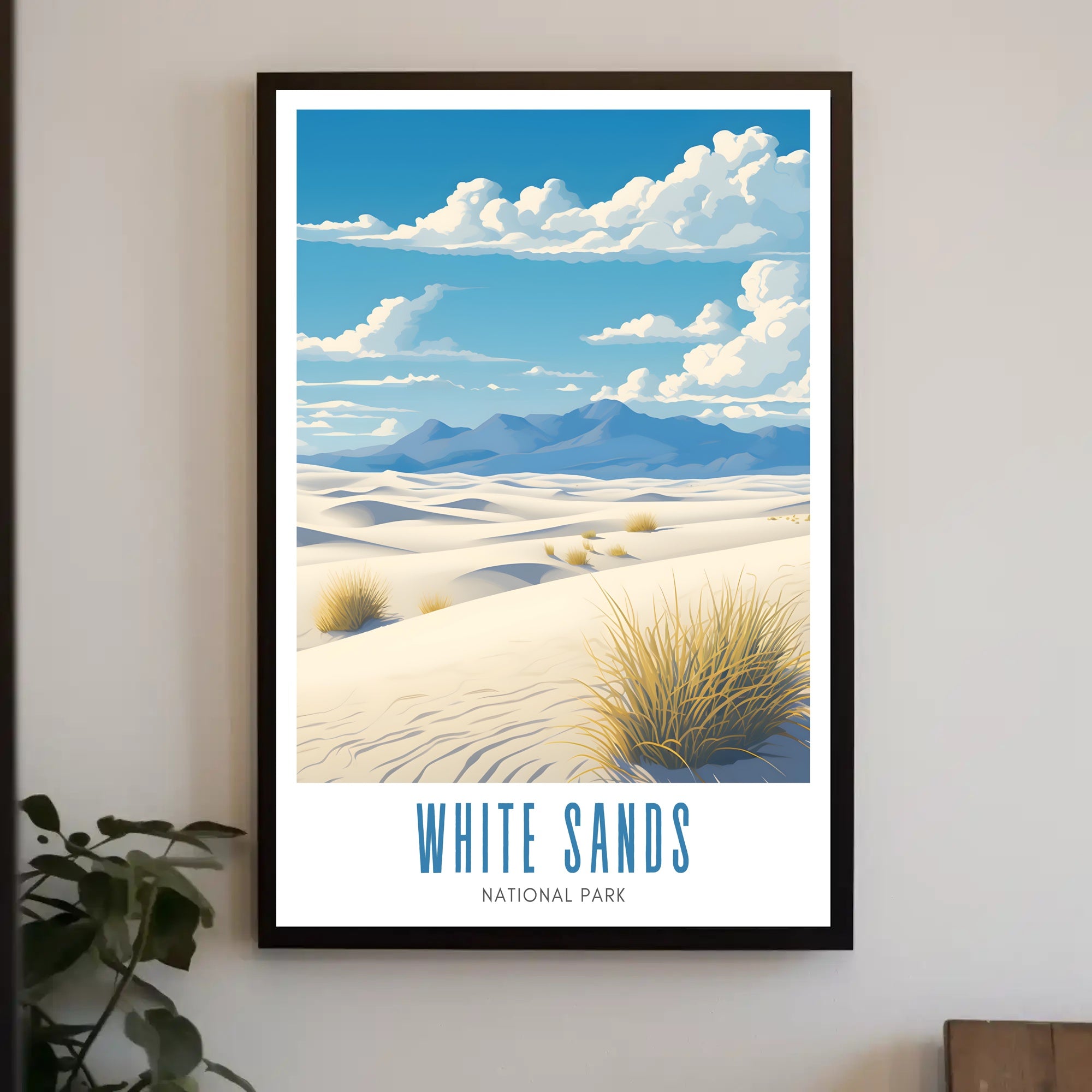 White Sands National Park Vintage Travel Poster
