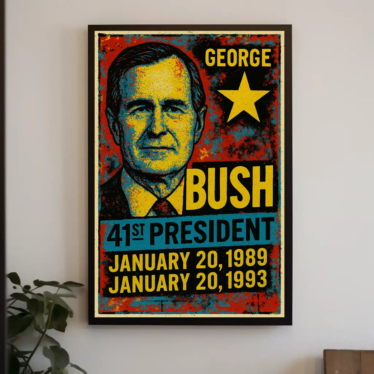 George H. W. Bush 41st President of the United States Graffiti Pop Art Poster