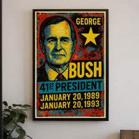 George H. W. Bush 41st President of the United States Graffiti Pop Art Poster