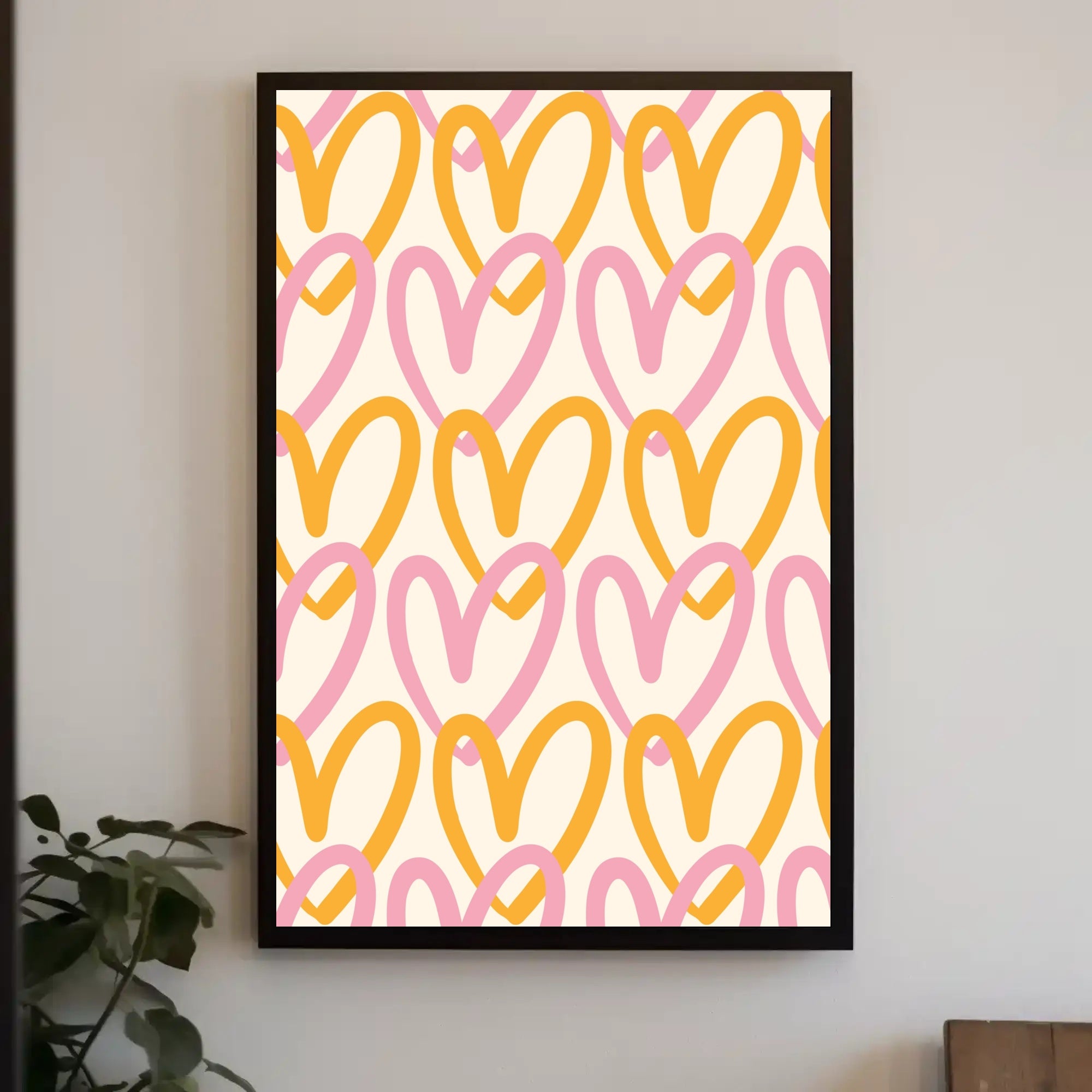Heart Pattern: Bold and Cheerful Modern Art Poster PosterGoat