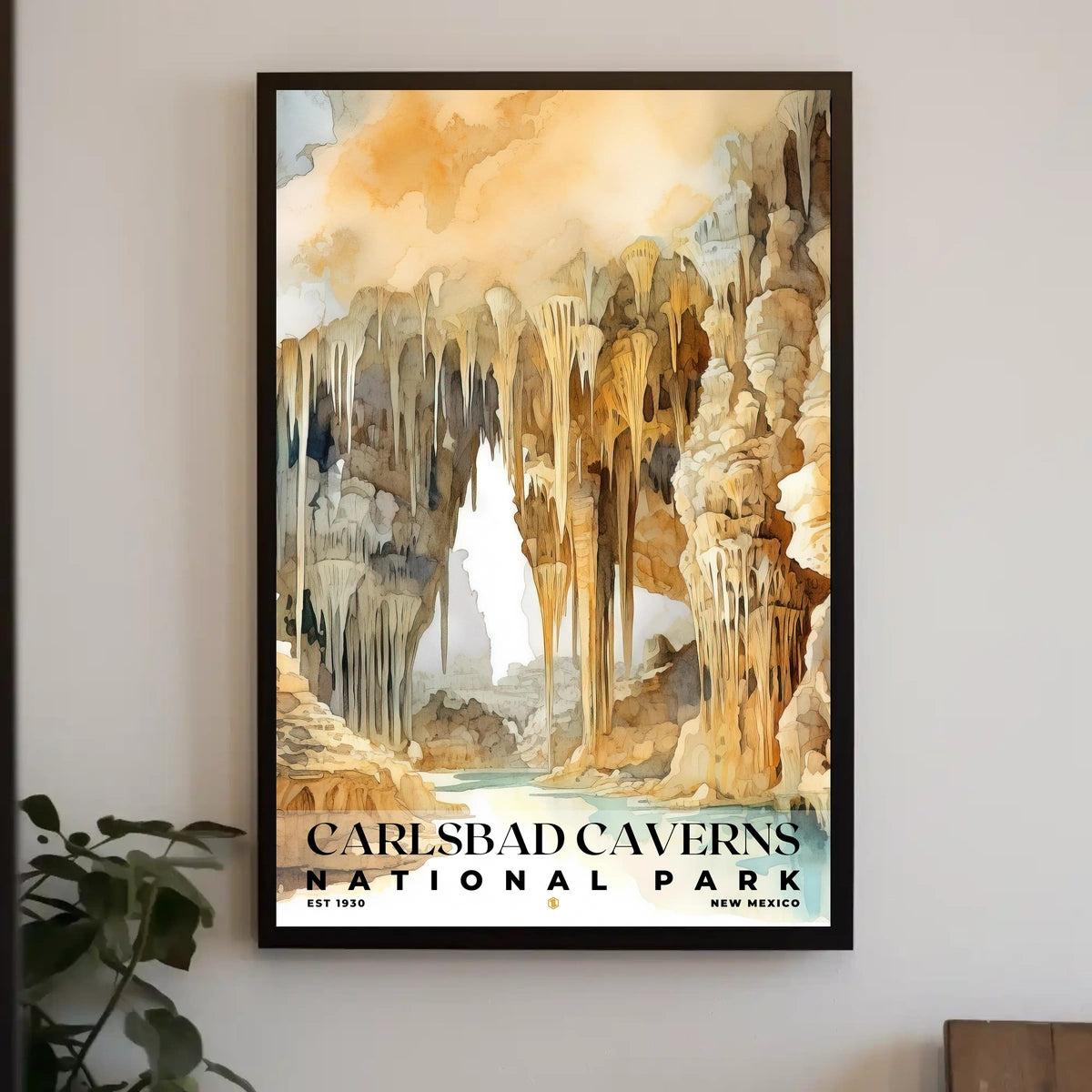Carlsbad Caverns Watercolor Wall Art Poster