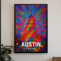 Austin, Texas Vibrant Capitol Poster