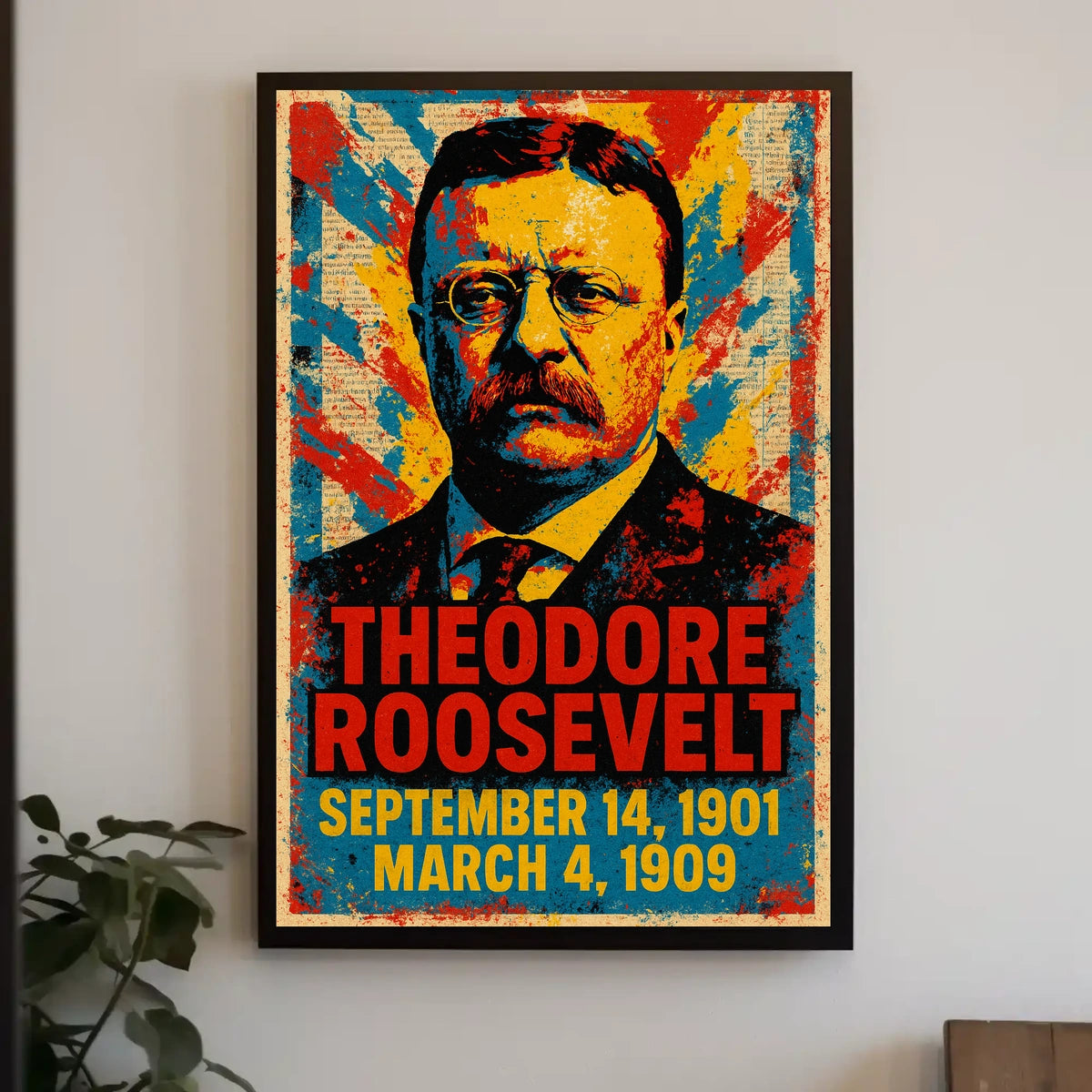 Theodore Roosevelt 26th President of the United States Street Art Mashup Poster