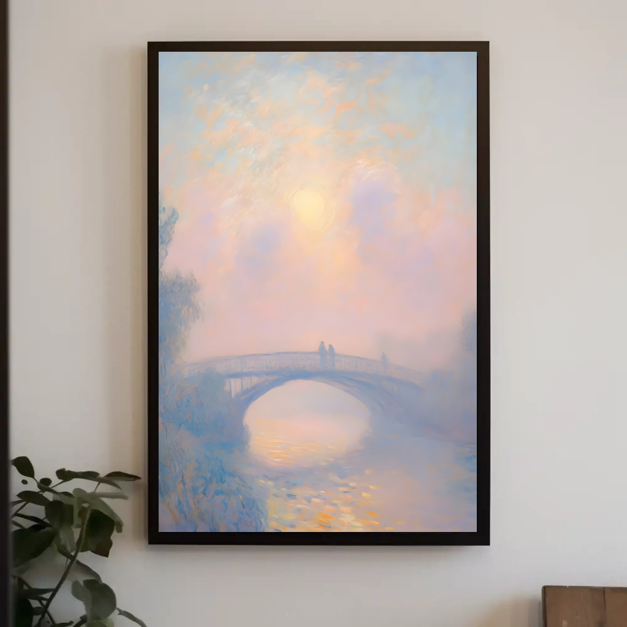 Serene Bridge Sunset Poster Wall Art Print