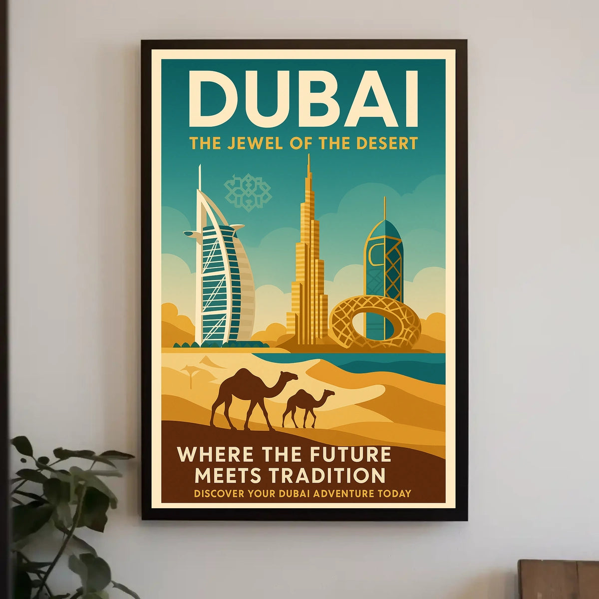 Dubai Poster Jewel of the Desert for Modern Home Decor