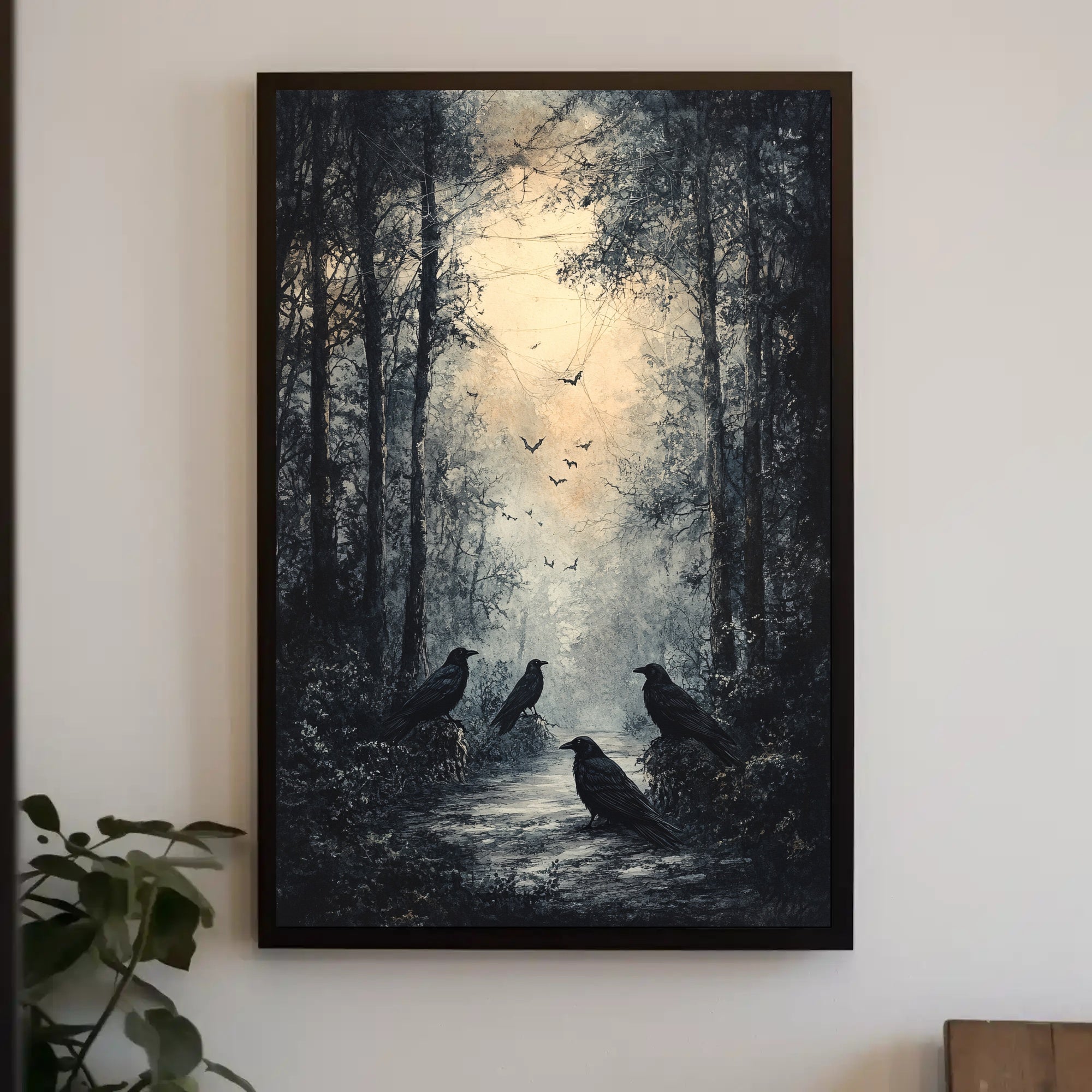 Enchanted Forest With Ravens Poster