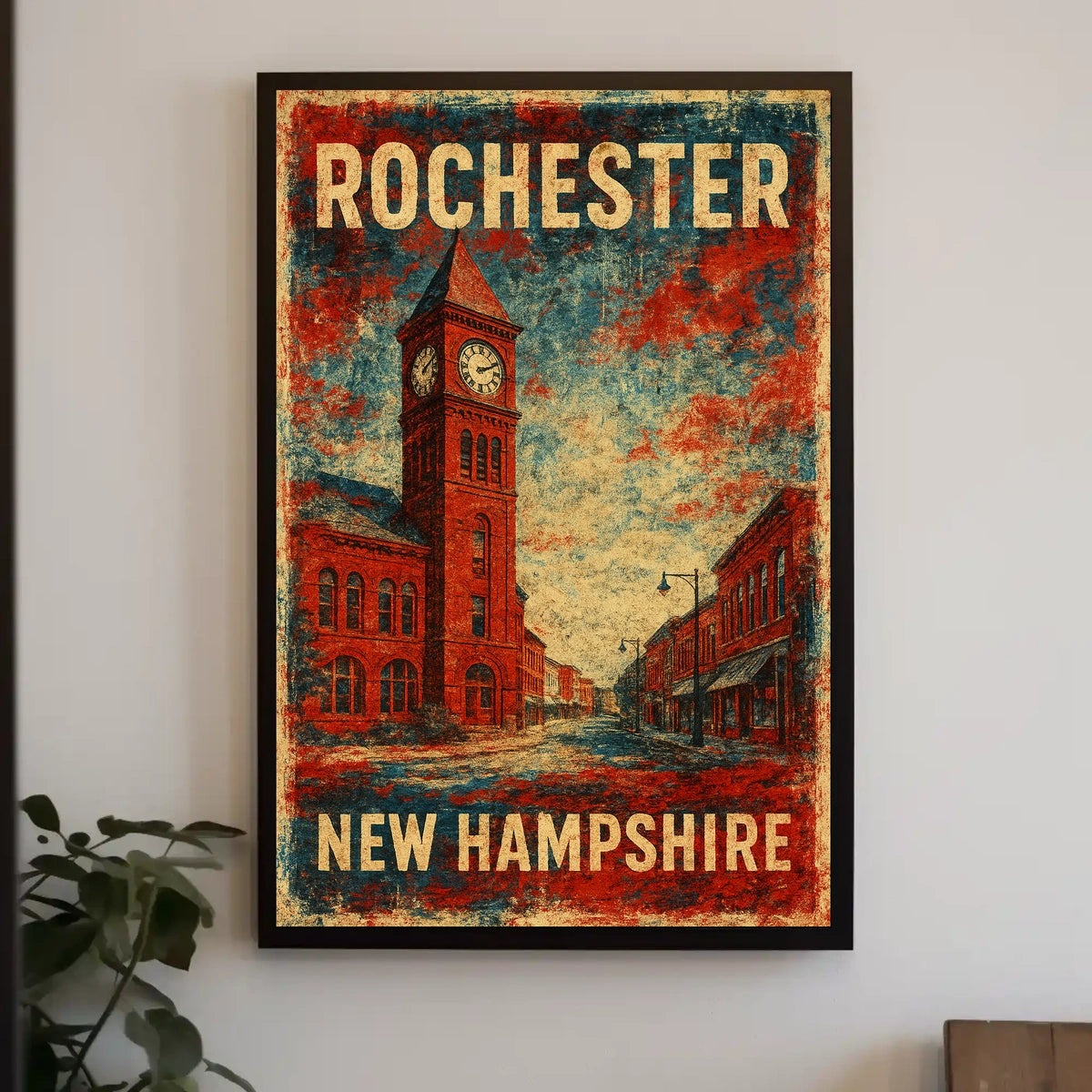 Rochester New Hampshire Wanderlust Minimalist Poster
