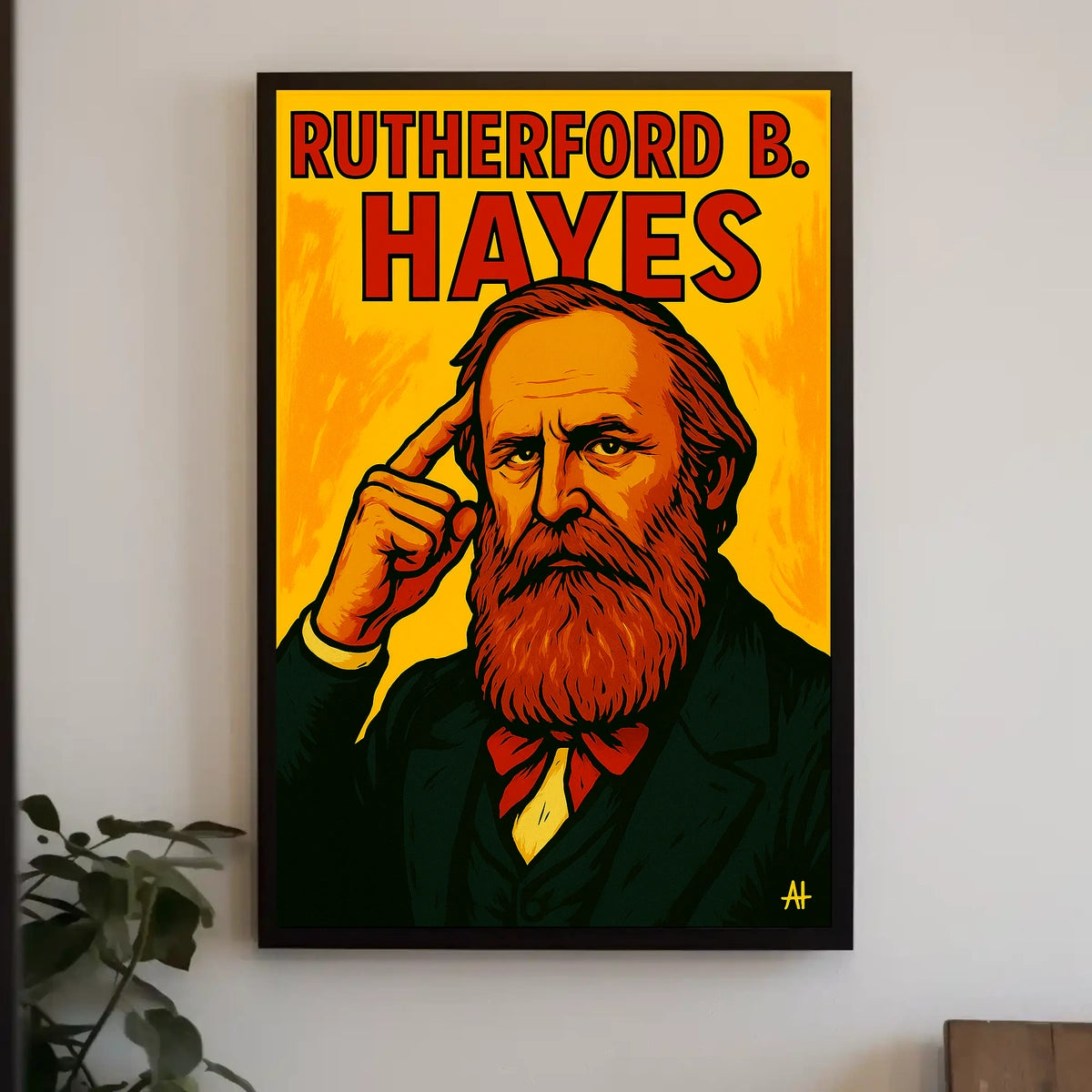 Rutherford Hayes Portrait Scenic Vintage Poster