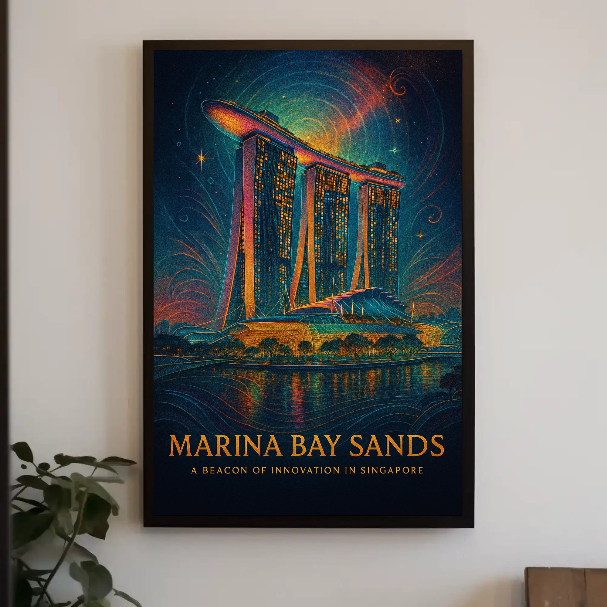 Marina Bay Sands Travel Poster Modern Architectural Print