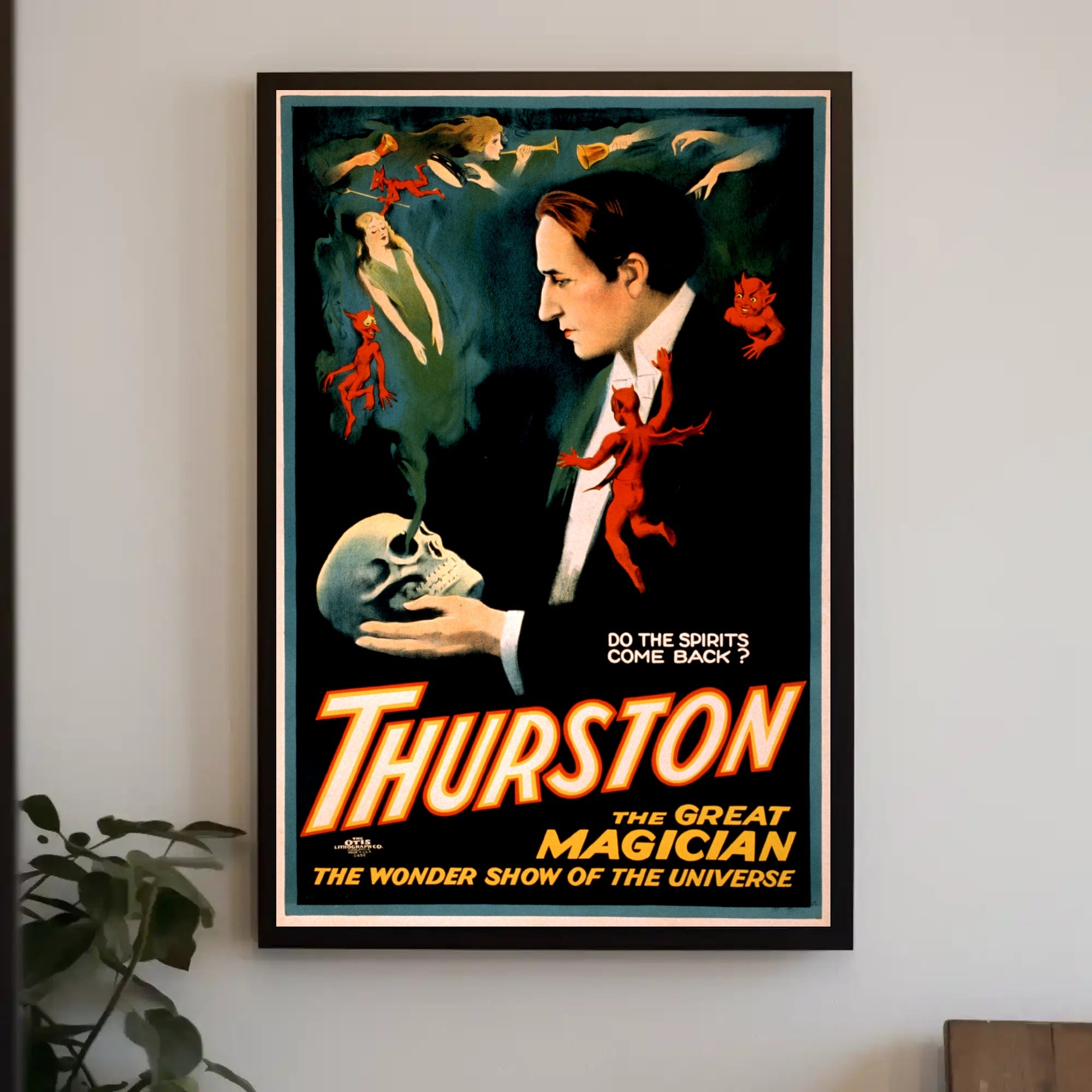 Thurston Magician Vintage Poster with Mystical Supernatural Theme