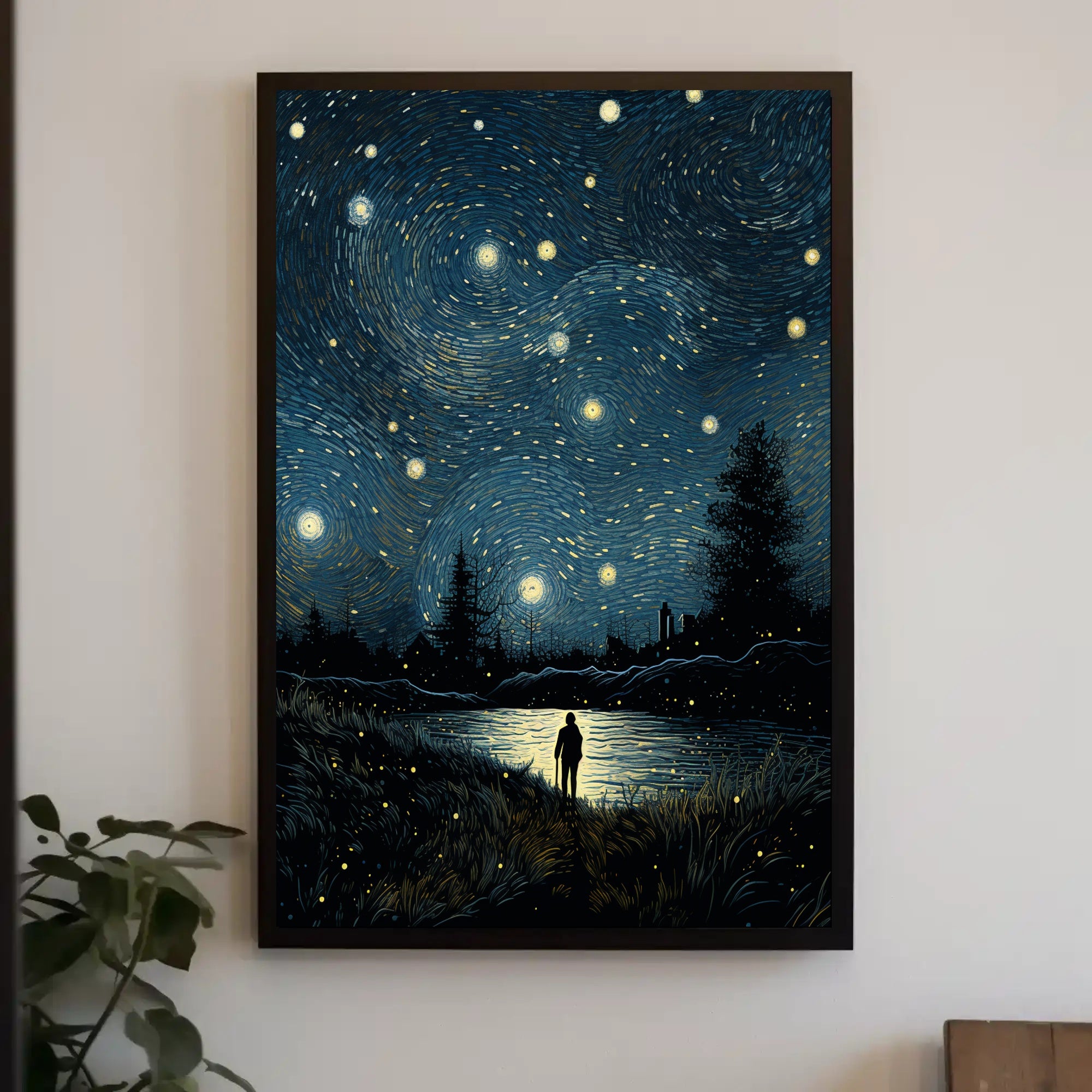 Starry Night Reflections Poster PosterGoat