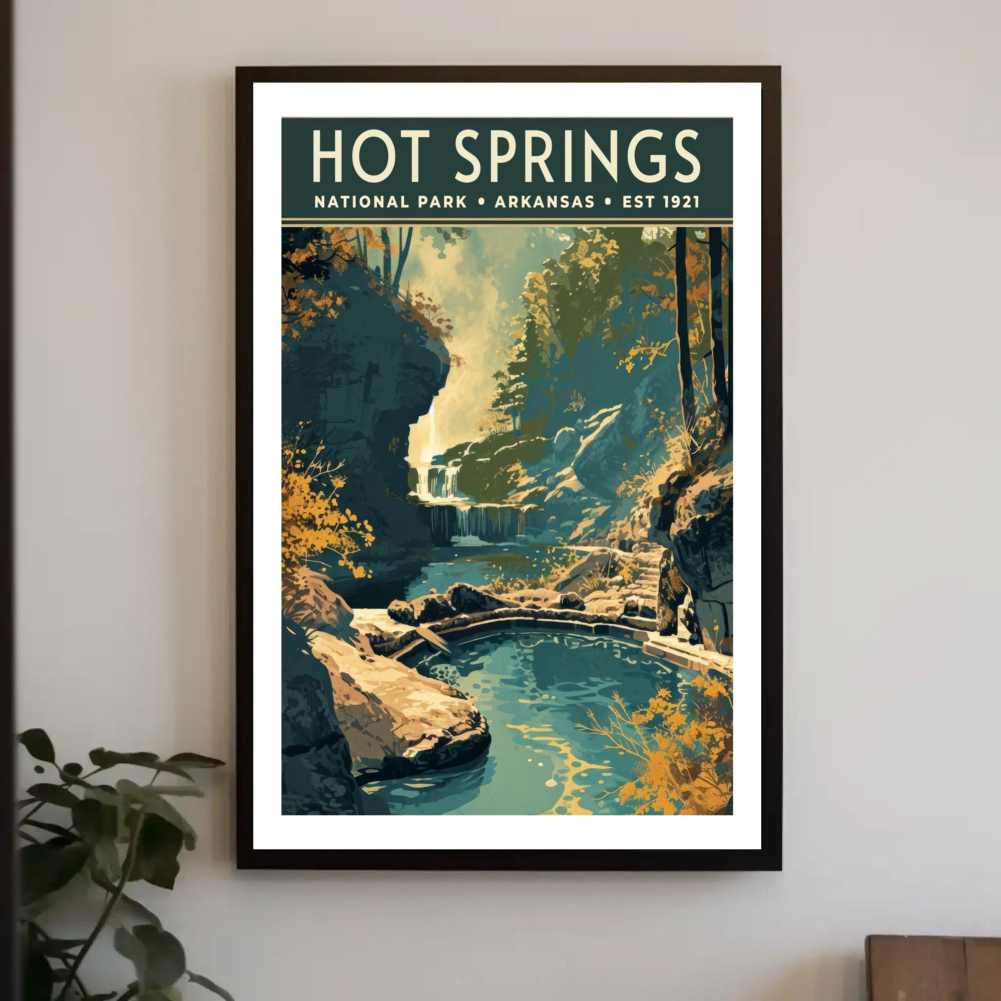 Hot Springs National Park Vintage Poster Print 1921