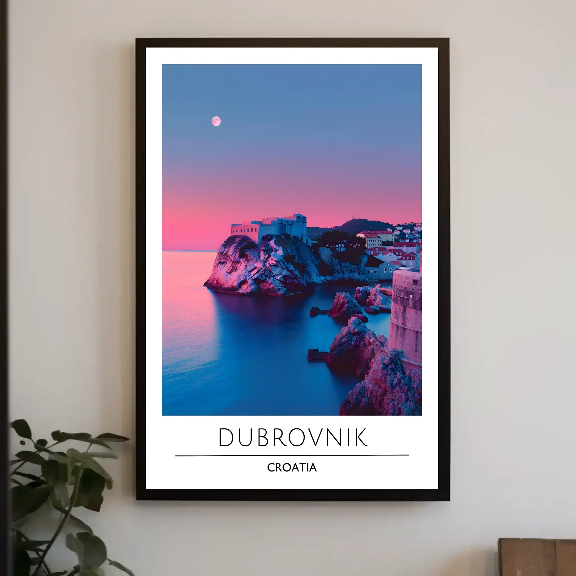 Dubrovnik Twilight Coast Travel Poster