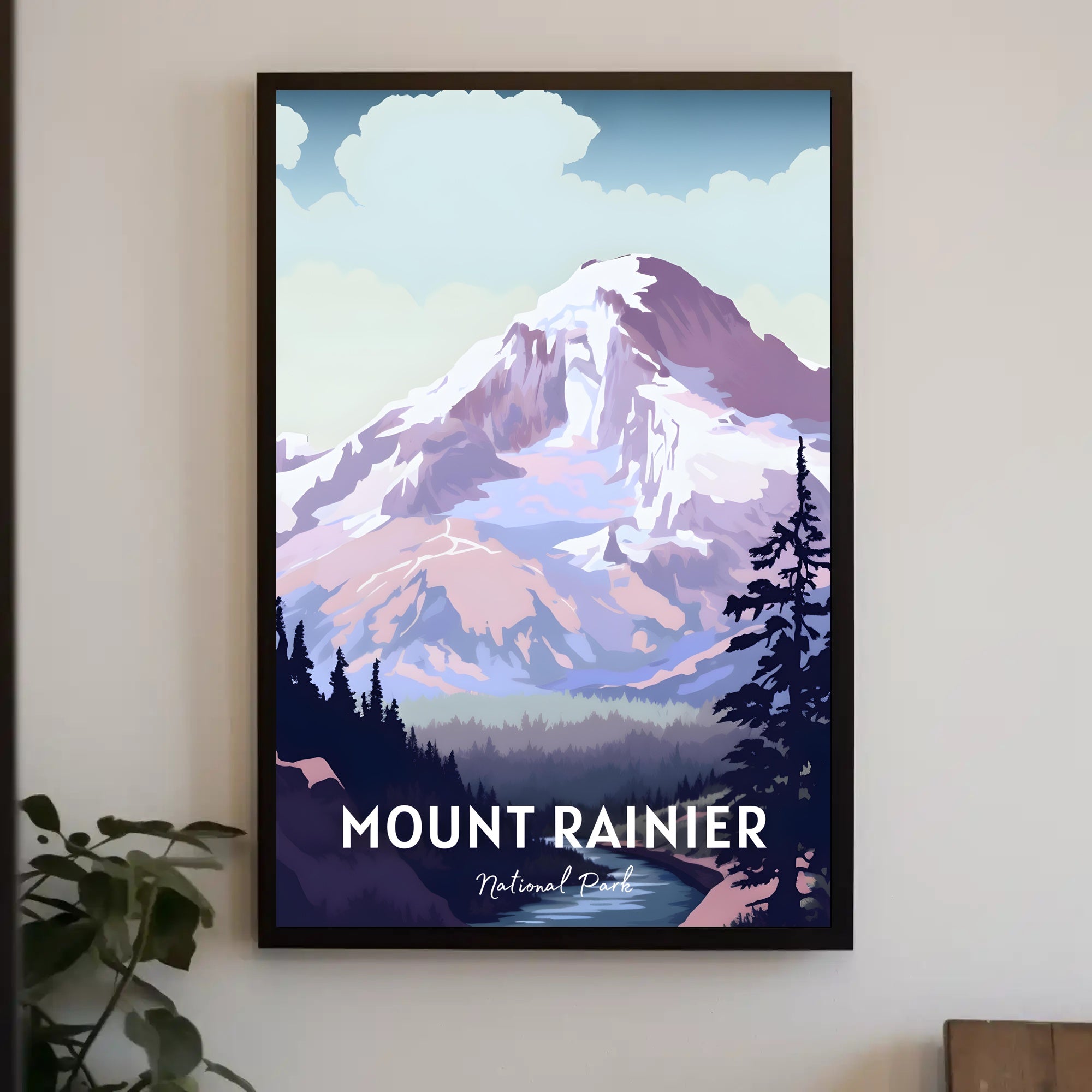Mount Rainier Vintage Travel Poster Wall Art