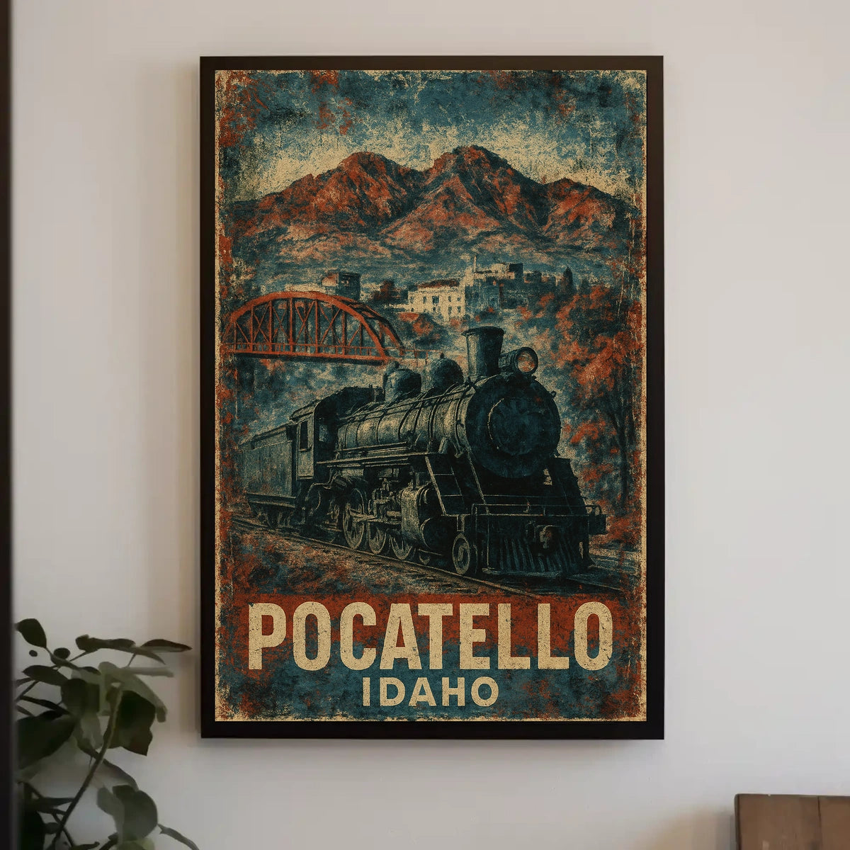 Pocatello, Idaho Vintage Railway Poster
