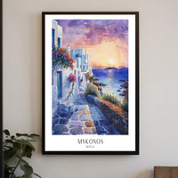 Mykonos Sunset Dreaming Travel Poster PosterGoat