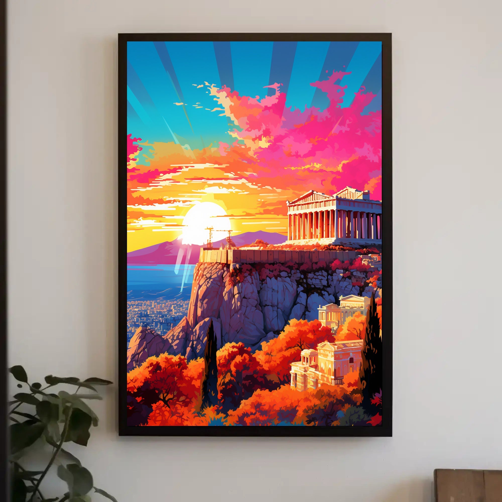 Sunset Over The Acropolis Poster
