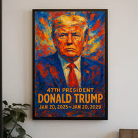 Trump Visionary Patriotism Red Blue Impressionism Poster