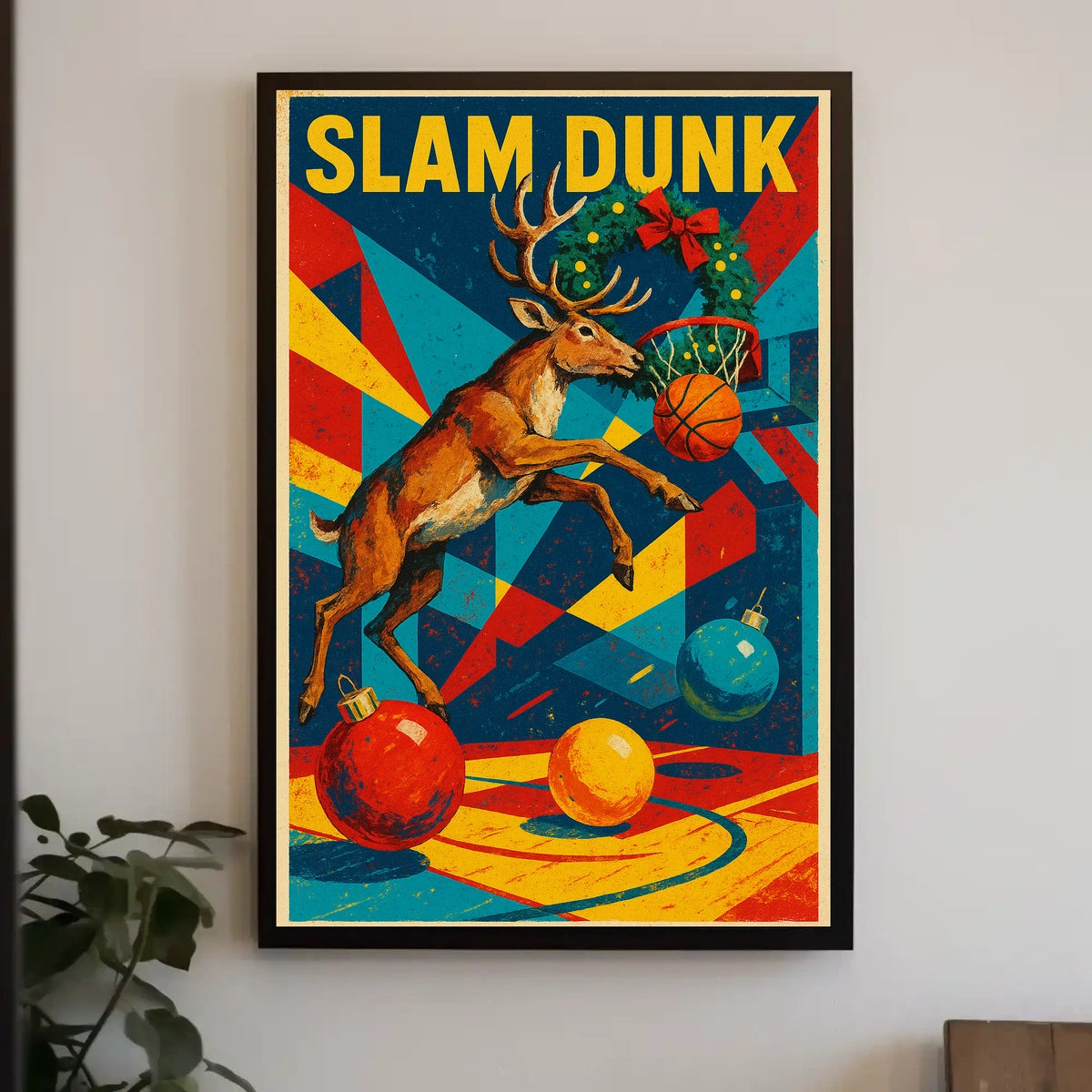 Slam Dunk Reindeer Poster