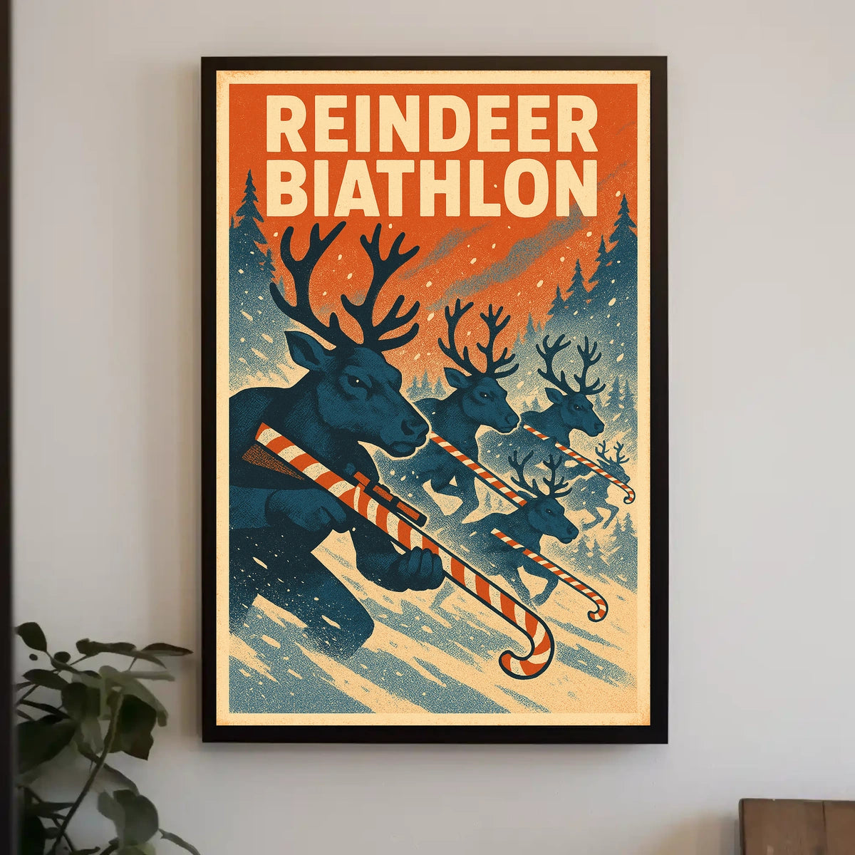 Reindeer Biathlon Poster
