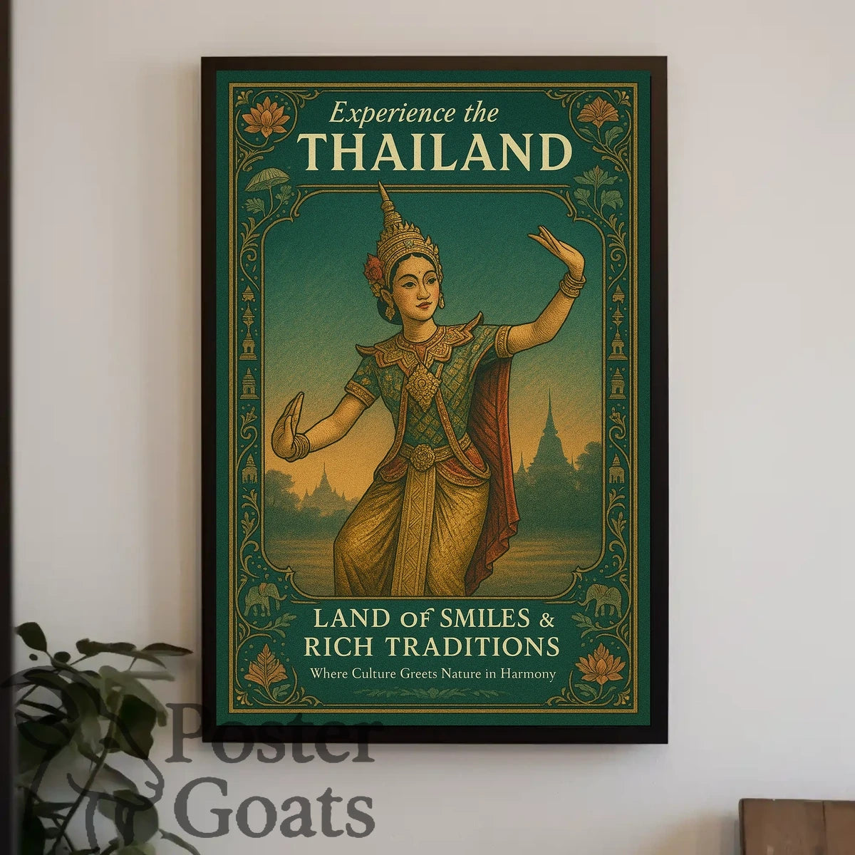 Thailand's Traditions in Vintage Style: Cultural Heritage Poster