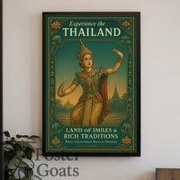 Thailand's Traditions in Vintage Style: Cultural Heritage Poster
