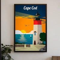 Cape Cod Lighthouse Coastal Adventure Travel Poster PosterGoat