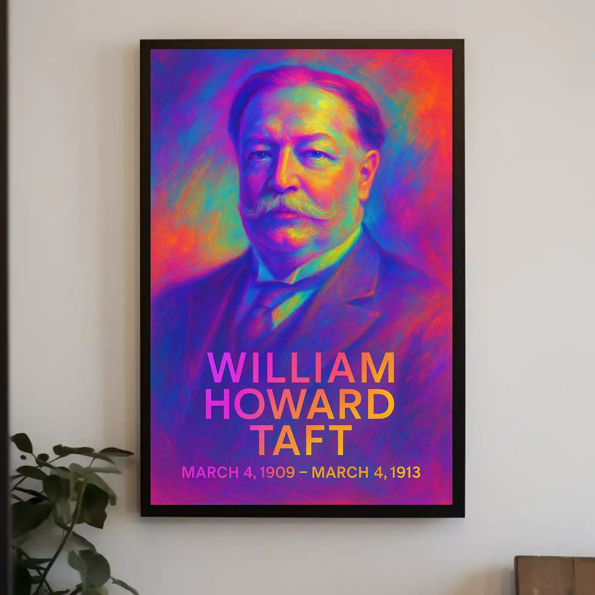William Howard Taft 27th President of the United States Neon Gradient Overlay Poster