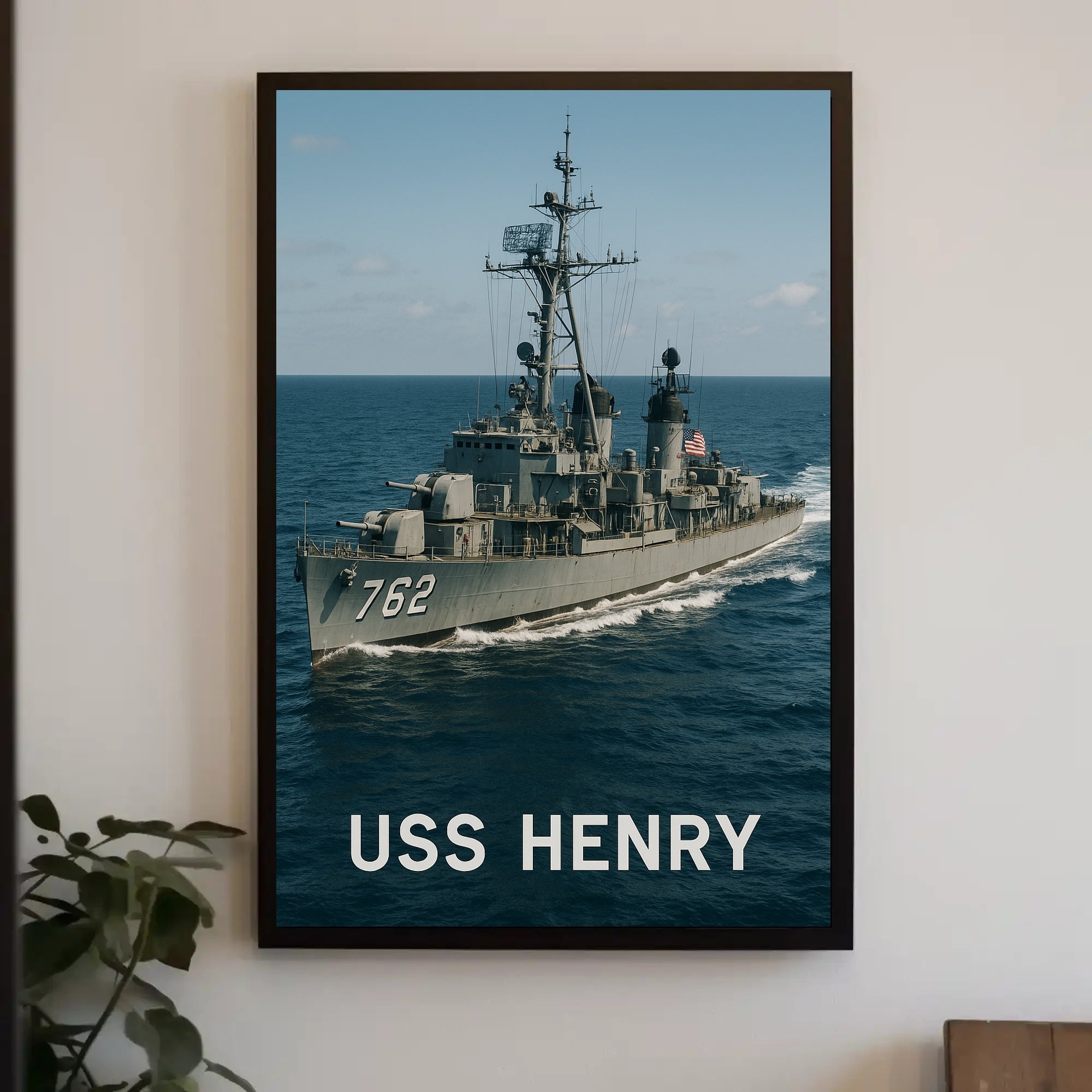 USS Henry Naval Ship Poster Vintage Maritime Wall Art