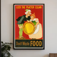 Don't Waste Food WWII Propaganda Poster PosterGoat