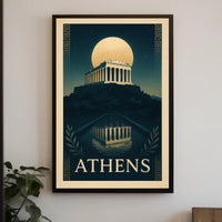 Athens The Parthenon Under Moonlight Poster