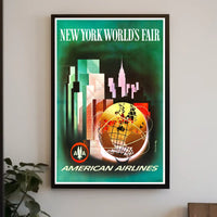 New York Worlds Fair Poster Vintage Empire State Wall Art