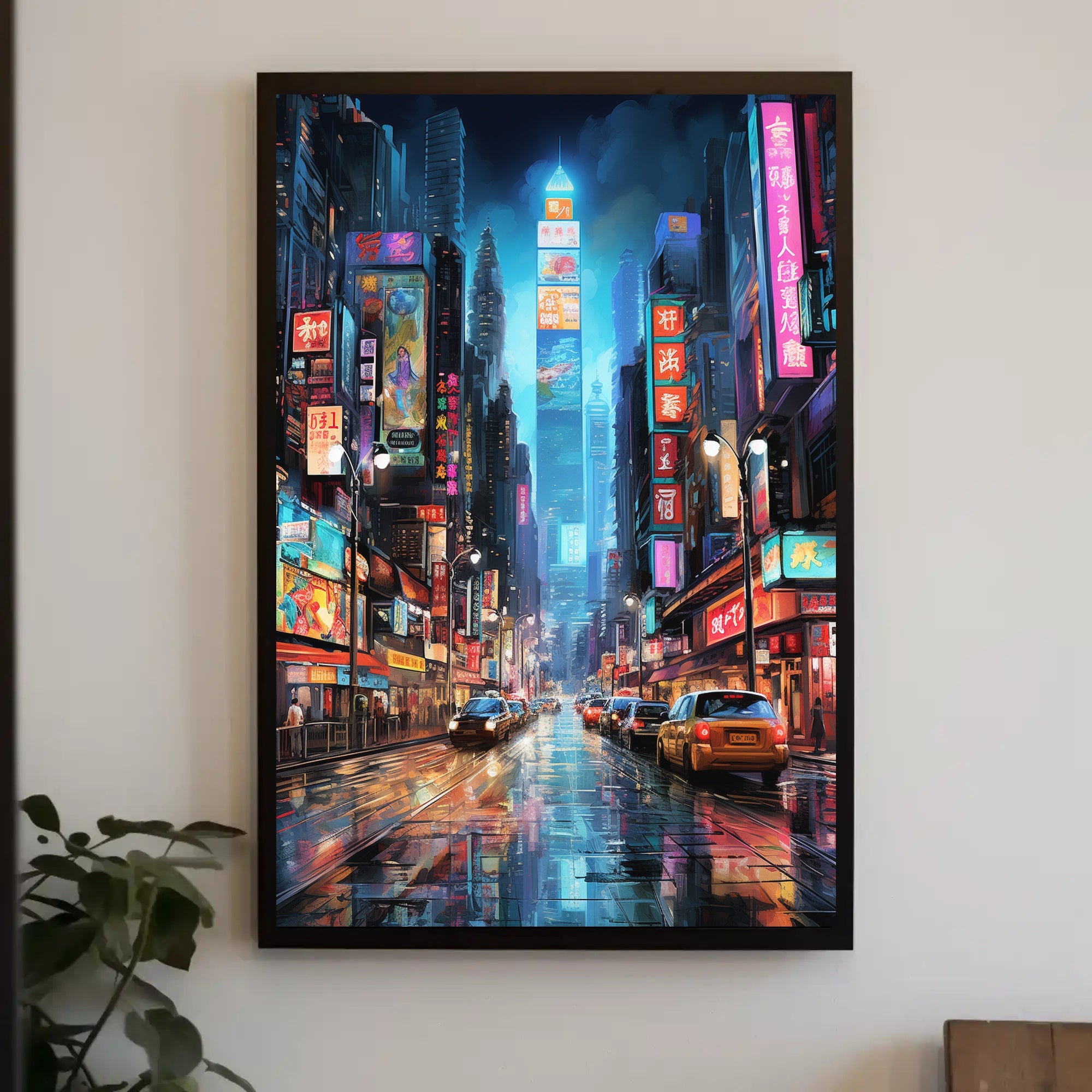Futuristic Cyberpunk Asian Metropolis Sci-Fi Poster
