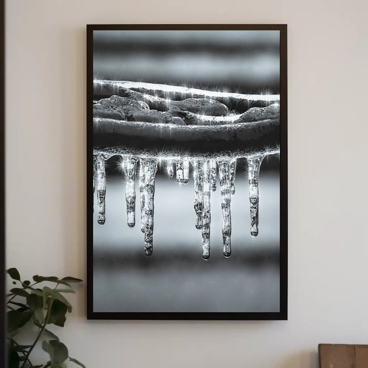 Icicle Serenity: Winter Calm Artistic Poster
