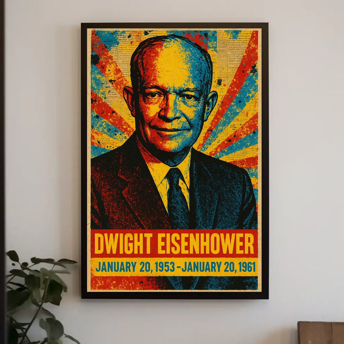 Dwight D. Eisenhower 34th President of the United States Street Art Mashup Poster