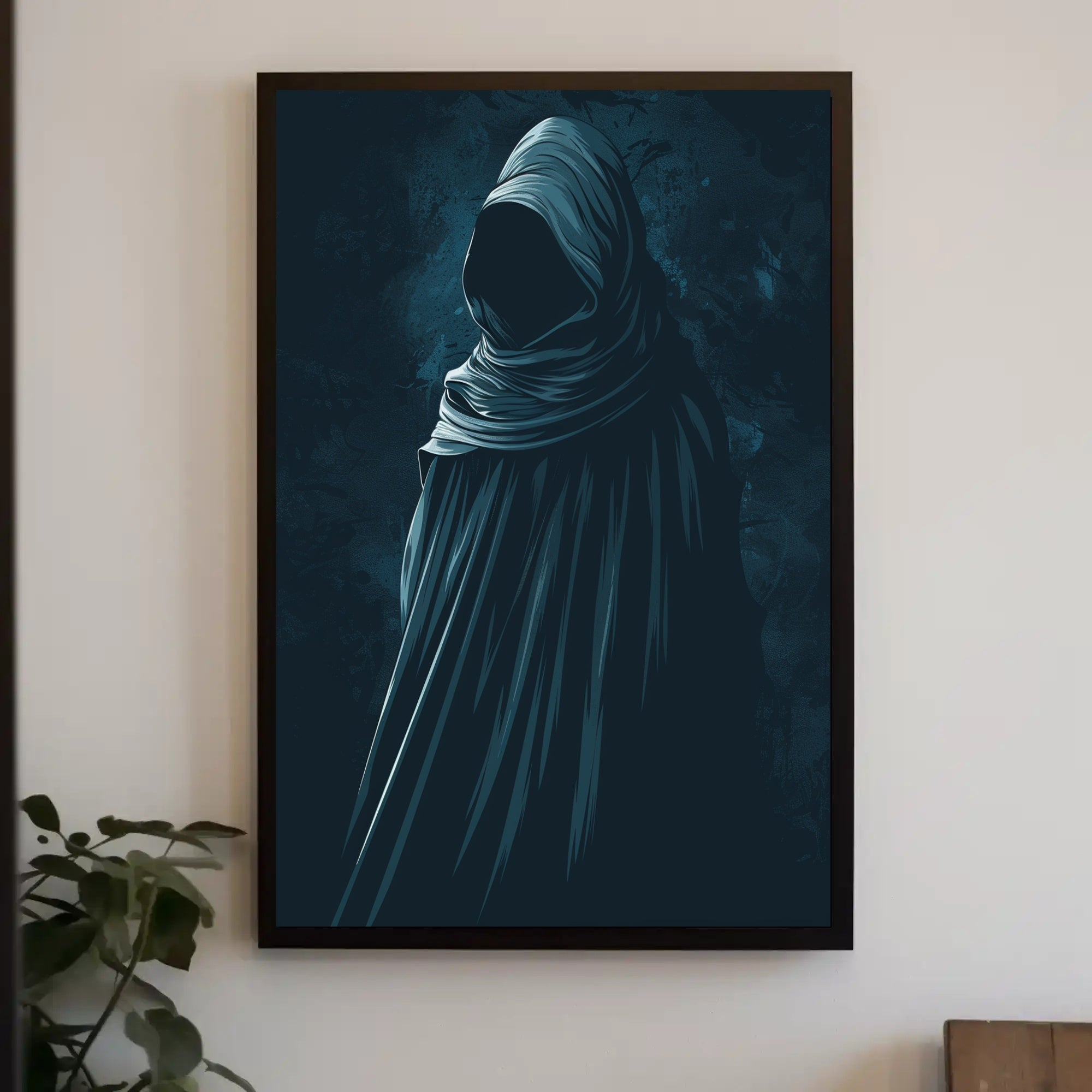 Mysterious Cloaked Figure Gothic Surreal Art Poster PosterGoat