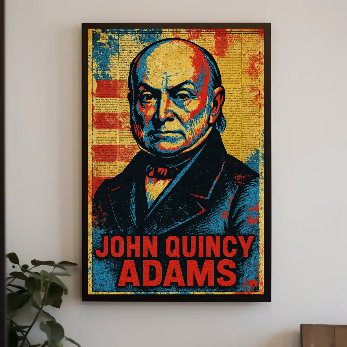 John Quincy Adams 6th President of the United States Street Art Mashup Poster