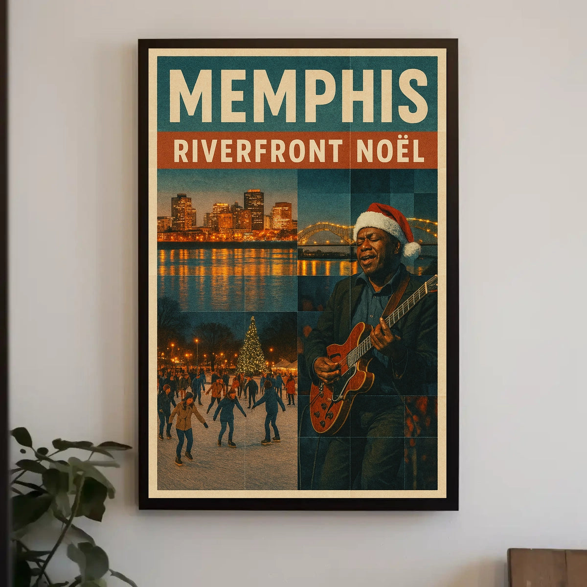Memphis Riverfront Noël Poster