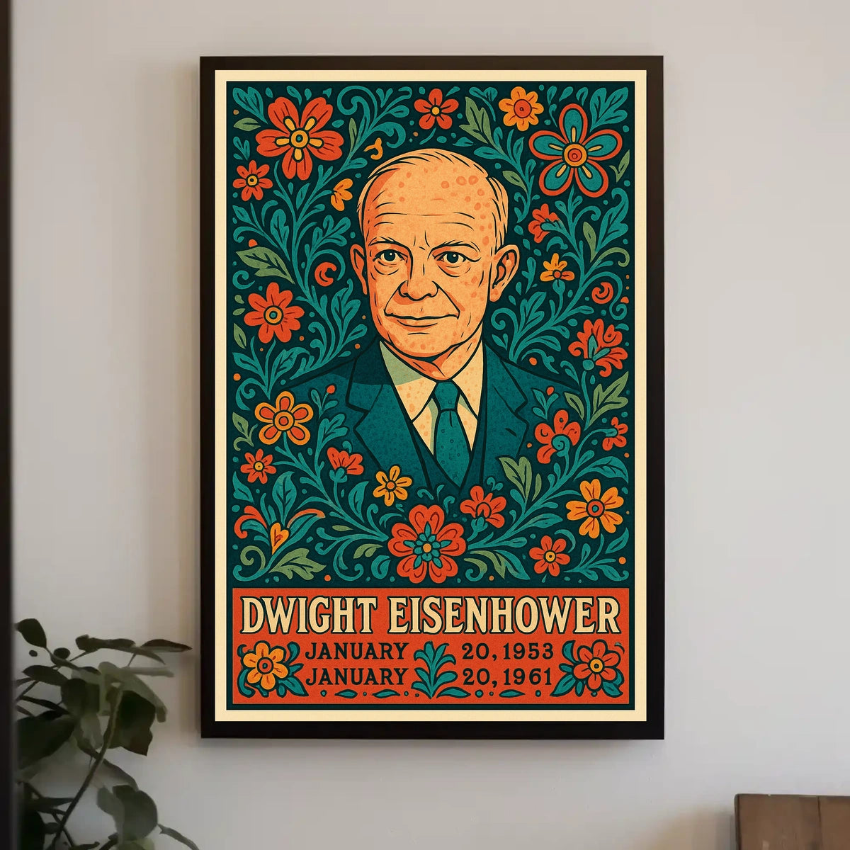 Vintage Floral Historical Leader Art Nouveau Poster