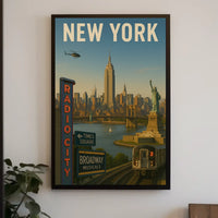 New York City Skyline Cityscape Poster Modern Wall Art