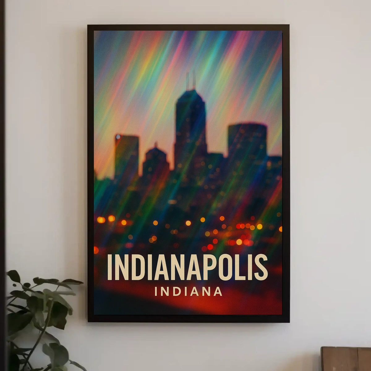 Indianapolis Skyline Cityscape Travel Inspiration Photography Realism Urban Dream Poster