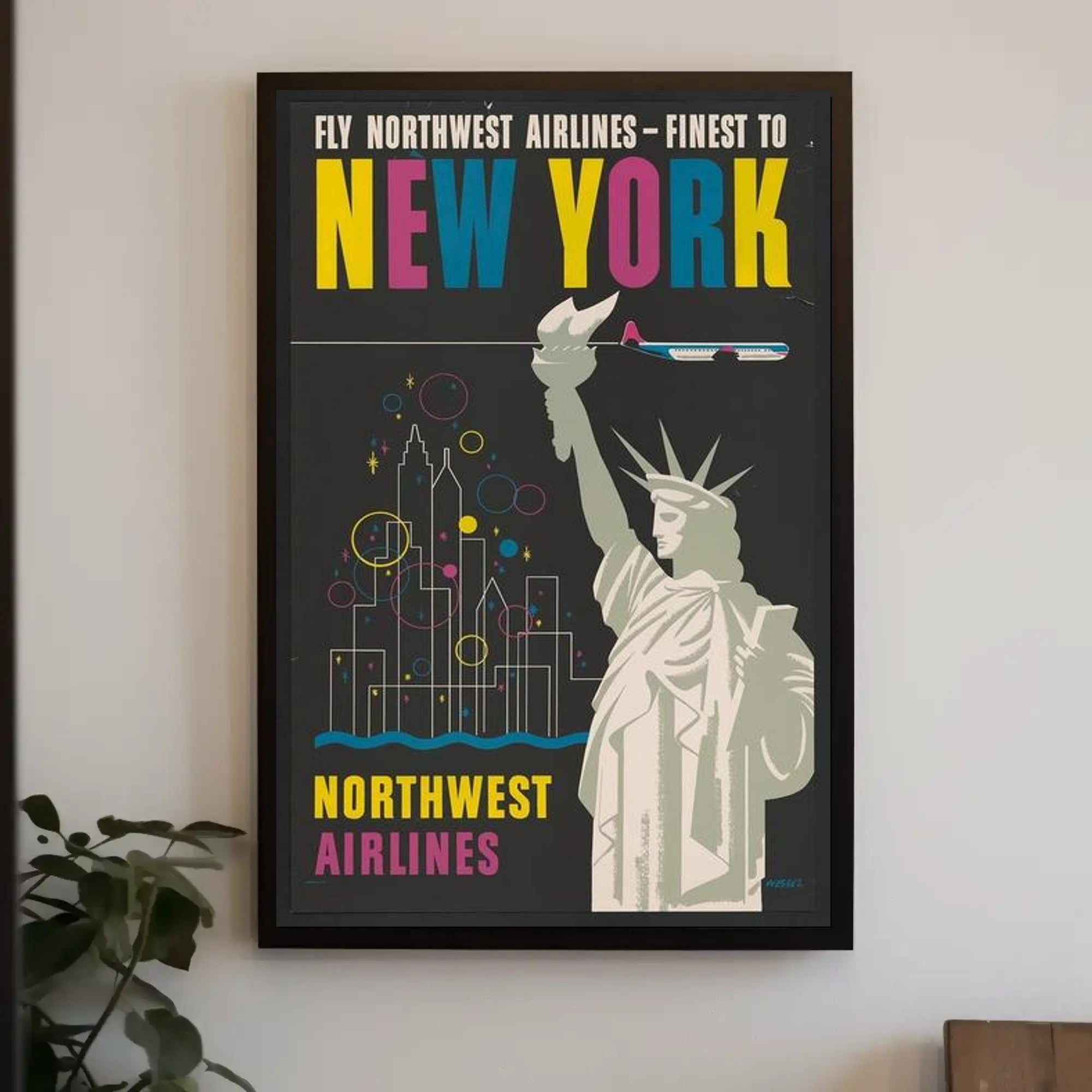 Fly Northwest Airlines to New York Poster PosterGoat