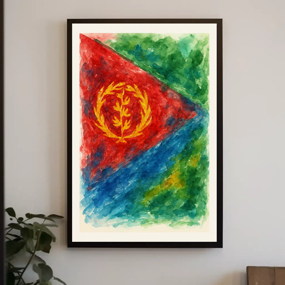 Eritrean Flag Watercolor Art Poster