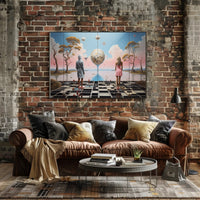 Futuristic Landscape Art Print: Surreal Sci-Fi Poster