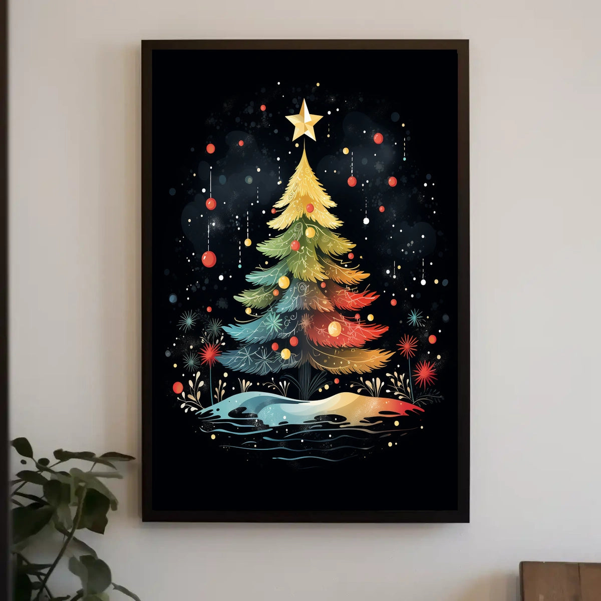 Enchanting Christmas Tree Poster: Festive Holiday Art